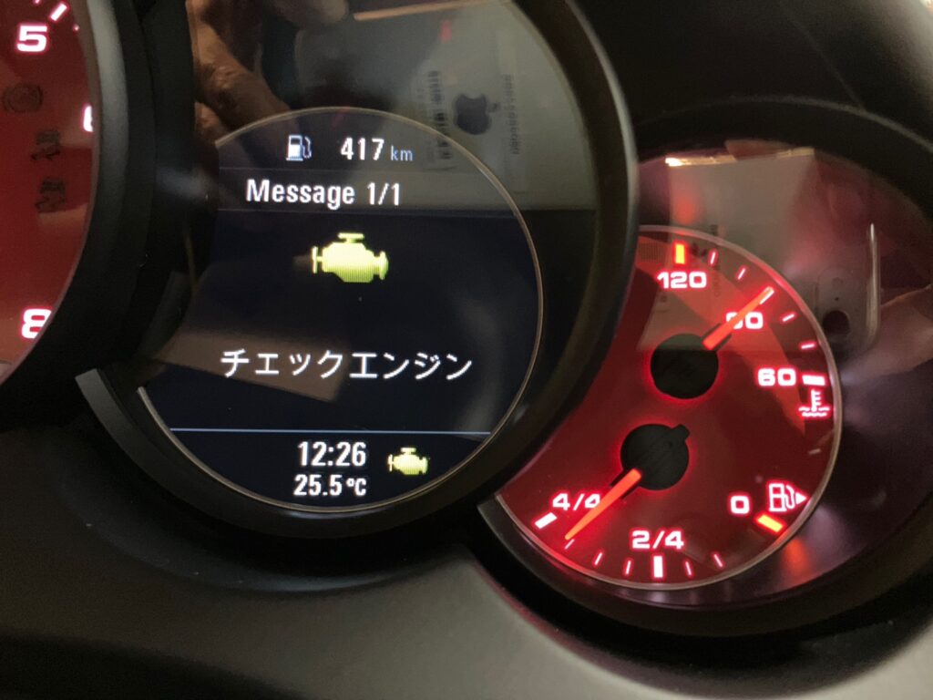 Porsche Cayenne　エンジンチェックランプ点灯　エンジン不調